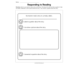 Responding to Reading Worksheet