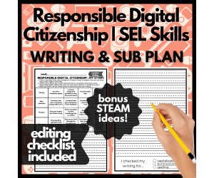 Responsible Digital Citizenship Strategies SEL Skill Writing Challenge