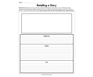 Retelling A Story Worksheet
