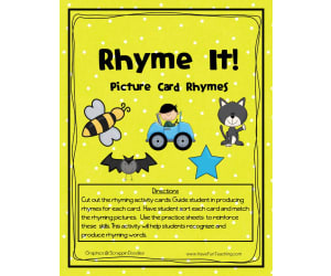 Rhyme It Picture Cards Rhyming Activity