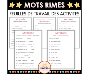 Rhyming Words Worksheets in French