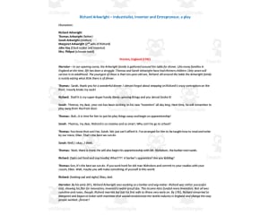 "Richard Arkwright – Industrialist" - A History Play