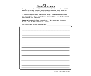 River Settlements Worksheet