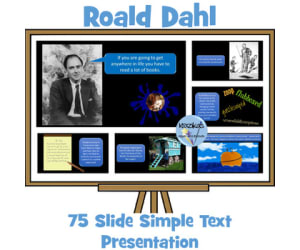 Roald Dahl Simple Text PowerPoint Presentation