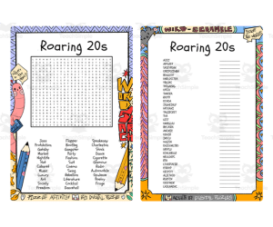Roaring 20s word search & scramble
