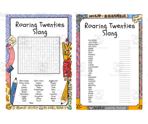 Roaring Twenties Slang word search and word scramble