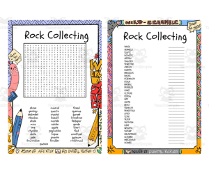 Rock Collecting word search & scramble
