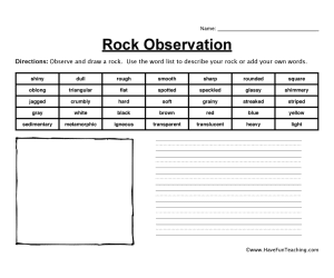 Rock Observation Worksheet