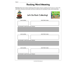 Rocking Word Meanings Worksheet