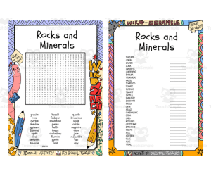 Rocks and Minerals word search & scramble