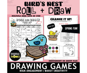 Roll & Draw a Bird in a Nest Dice Game | Drawing & Coloring Activity