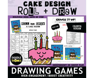 Roll & Draw a Cake Design Dice Game | Drawing & Coloring Art Activity
