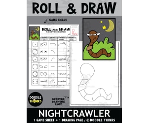 Roll and Draw A Grumpy Nightcrawler Game Sheet