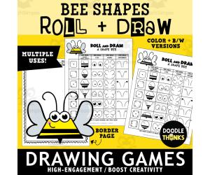 Roll and Draw A Shape Bee Game Sheet | Insect Drawing Activity