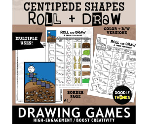 Roll and Draw A Shape Centipede Game Sheet | Insect Drawing Activity