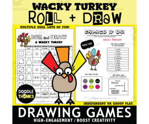 Roll and Draw A Wacky Turkey Dice Game