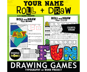 Roll and Draw Your Name or Favorite Word  Alphabet Game Sheets