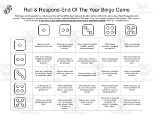 Roll & Respond-End Of The Year Reflection SEL Bingo Game
