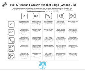 Roll & Respond Growth Mindset SEL Bingo Game (Grades 2-5)