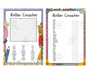 Roller Coaster word search & scramble