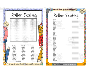 Roller Skating word search & scramble