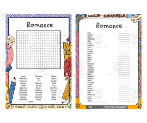 Romance word search & scramble