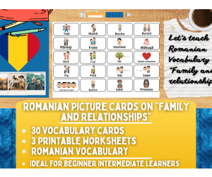 Romanian Picture Vocabulary Flashcards - Family & Relationships
