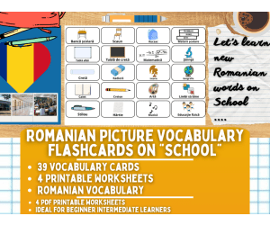 Romanian Picture Vocabulary Flashcards - School