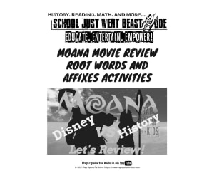 Root Words and Affixes Activities: Moana Movie | Passage with Questions