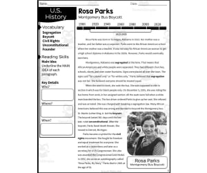 Rosa Parks Reading Packet