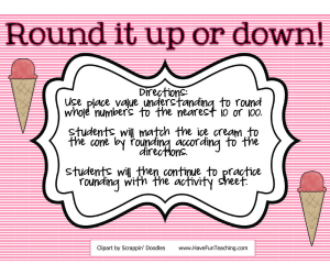 Round it Up or Down Ice Cream Activity