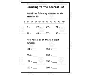 Rounding to the Nearest 10 Worksheet