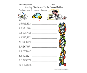 Rounding to the Nearest Million Worksheet