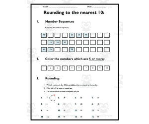 Rounding Worksheet