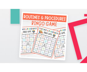 Routines & Procedures Bingo, Back to school Classroom rules Game