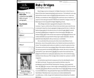 Ruby Bridges Reading Packet
