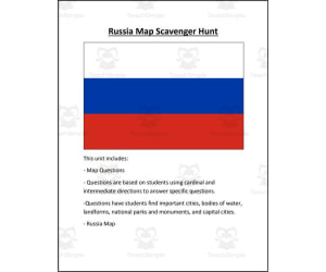 Russia Map Scavenger Hunt