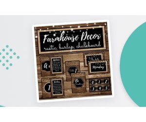 Rustic Farmhouse Classroom Decor Set - Rustic wood, Shirlap, Burlap & chalkboard patterns theme