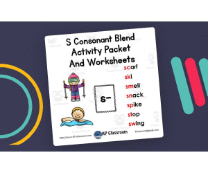 S Consonant Blend Activity Packet and Worksheets