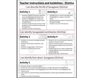 Sacagawea Interactive Notebook | SS1H1a, SS1H1b, SS1G1a, SS1CG1