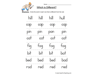 Same and Different Words Worksheet