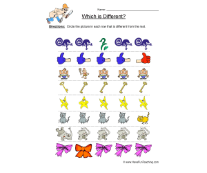 Same Different Objects Worksheet