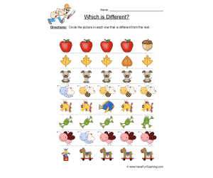 Same Different Picture Worksheet