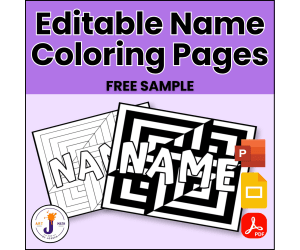 Sample Editable Name Op Art Coloring Pages | Back to School Activity