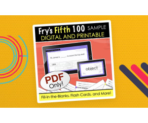 SAMPLE Fry's Fifth 100 Sight Words - Digital and Printable Quiz