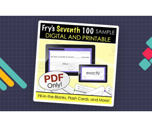 SAMPLE Fry's Seventh 100 Sight Words - Digital and Printable Quiz