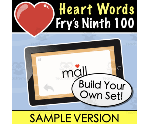 SAMPLE Heart Words | Fry’s Ninth 100 | Build Your Own Flash Card Set