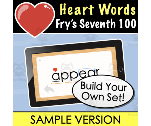 SAMPLE Heart Words | Fry’s Seventh 100 | Build Your Own Flash Card Set