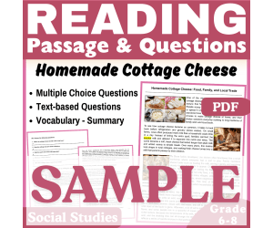 SAMPLE Social Studies Reading Comprehension Passage: Cottage Cheese