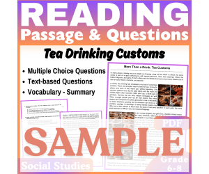 SAMPLE Social Studies Reading Comprehension Passage: Tea Customs